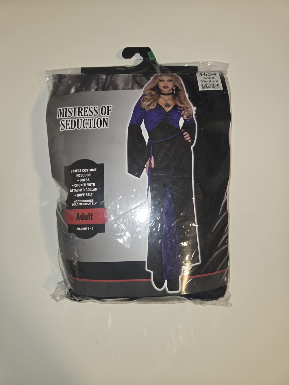 Mistress of Seduction Costume - Black & Purple Dress